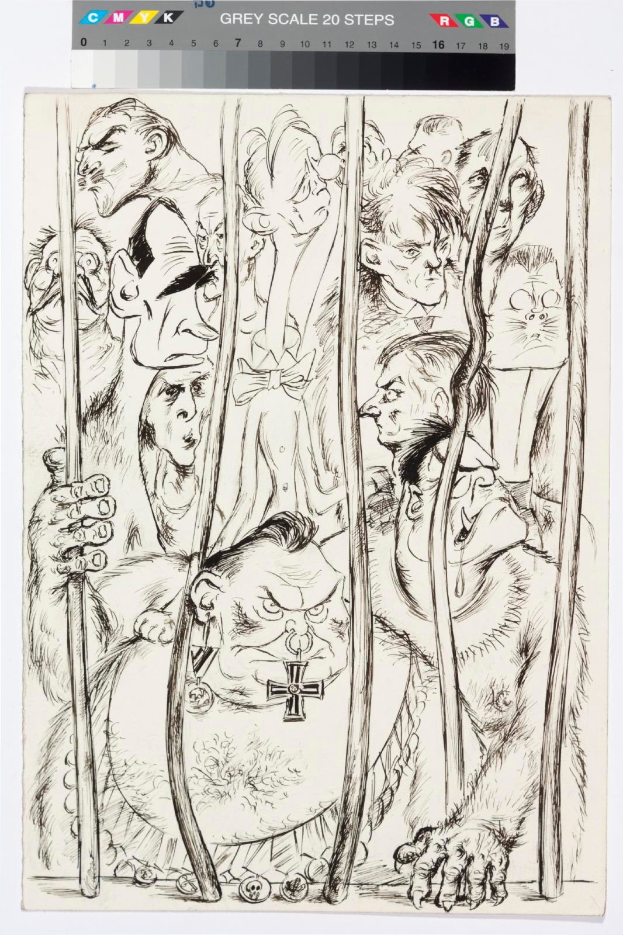 Eine Comicseite mit dem Titel "Grimm Fairy Tales 1-A von Dark Horse" zeigt eine Gruppe von Menschen hinter Gittern unter einem tiefblauen Nachthimmel mit Sternen, die eine angespannte Atmosphäre vermitteln.