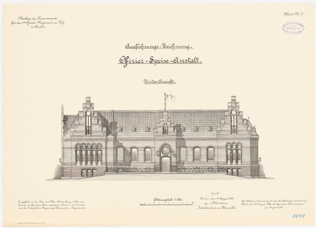 Zeichnung des Plenarsaals des Deutschen Bundestages in Berlin mit einer Flagge oben drauf und begleitendem Text.