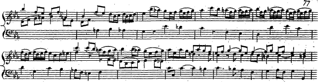 Eine Schwarz-Wei├č-Zeichnung eines Notenblatts mit verschiedenen Musiksymbolen, die in einem Muster auf einem weißen Hintergrund angeordnet sind.