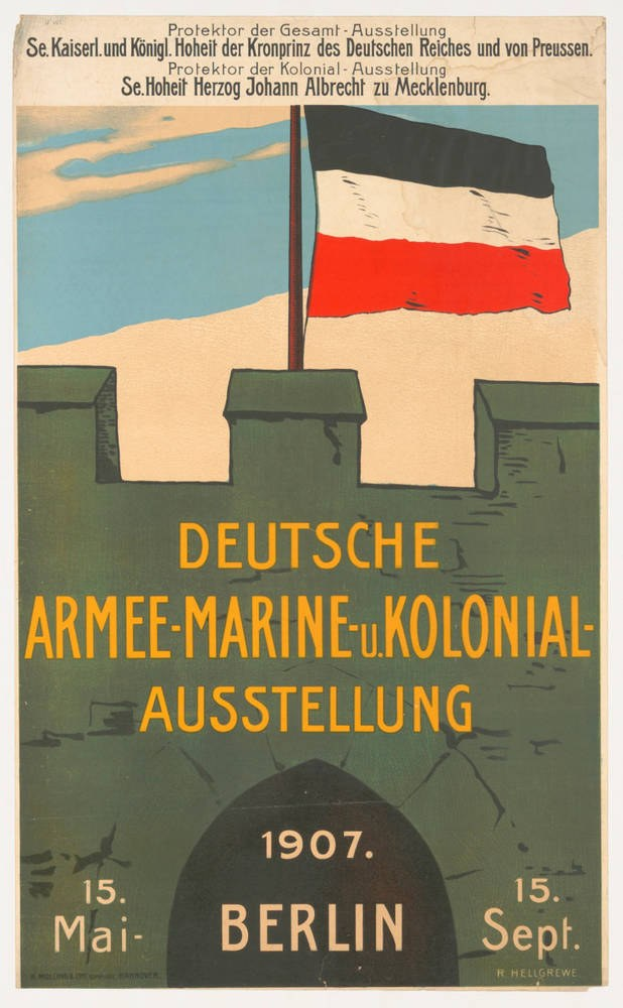 Deutsche Flagge über Text auf einem Plakat angezeigt