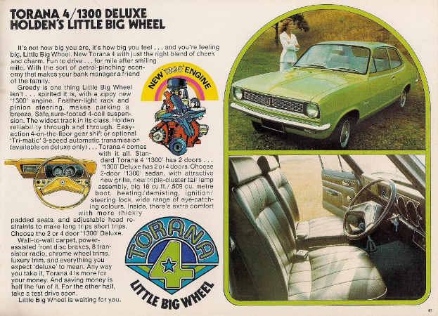 Ein Plakat mit Text, Bildern von Autos und einer Frau.