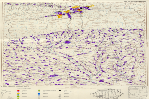 Eine Deutschlandkarte mit farblich kodierten Regionen, die die Bevölkerungsdichte von niedrig bis hoch anzeigen.